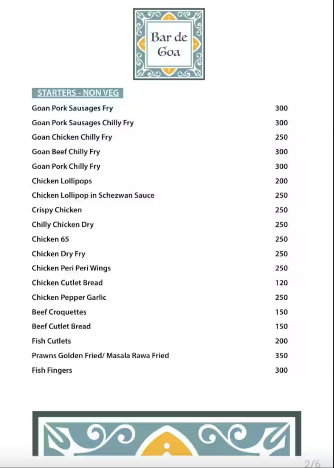 Chef Ralph Goa Menu Home Page - Delicacies